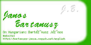 janos bartanusz business card